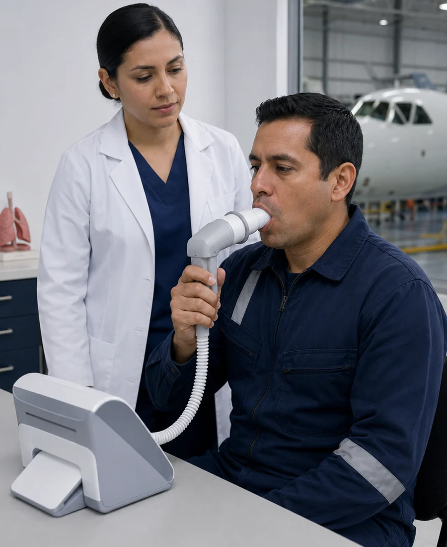 Espirometría para vigilancia respiratoria