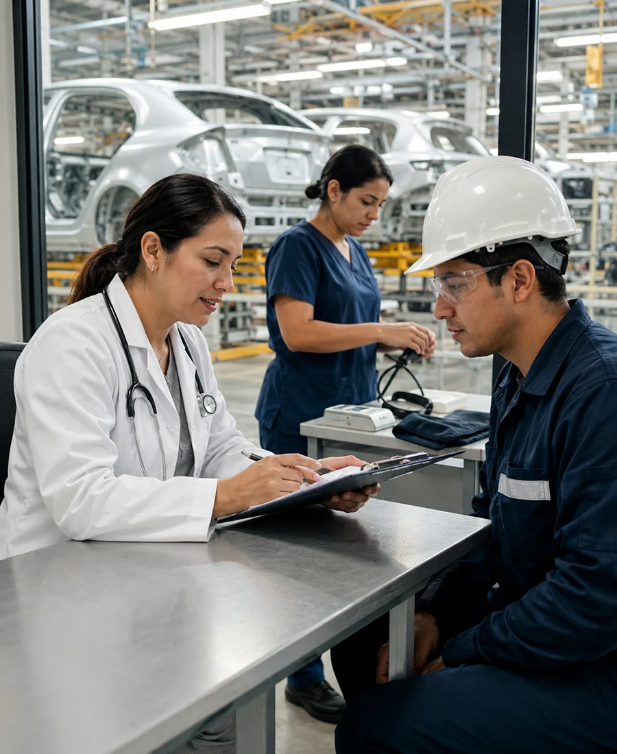 Valoración médica de nuevo ingreso para personal de planta automotriz