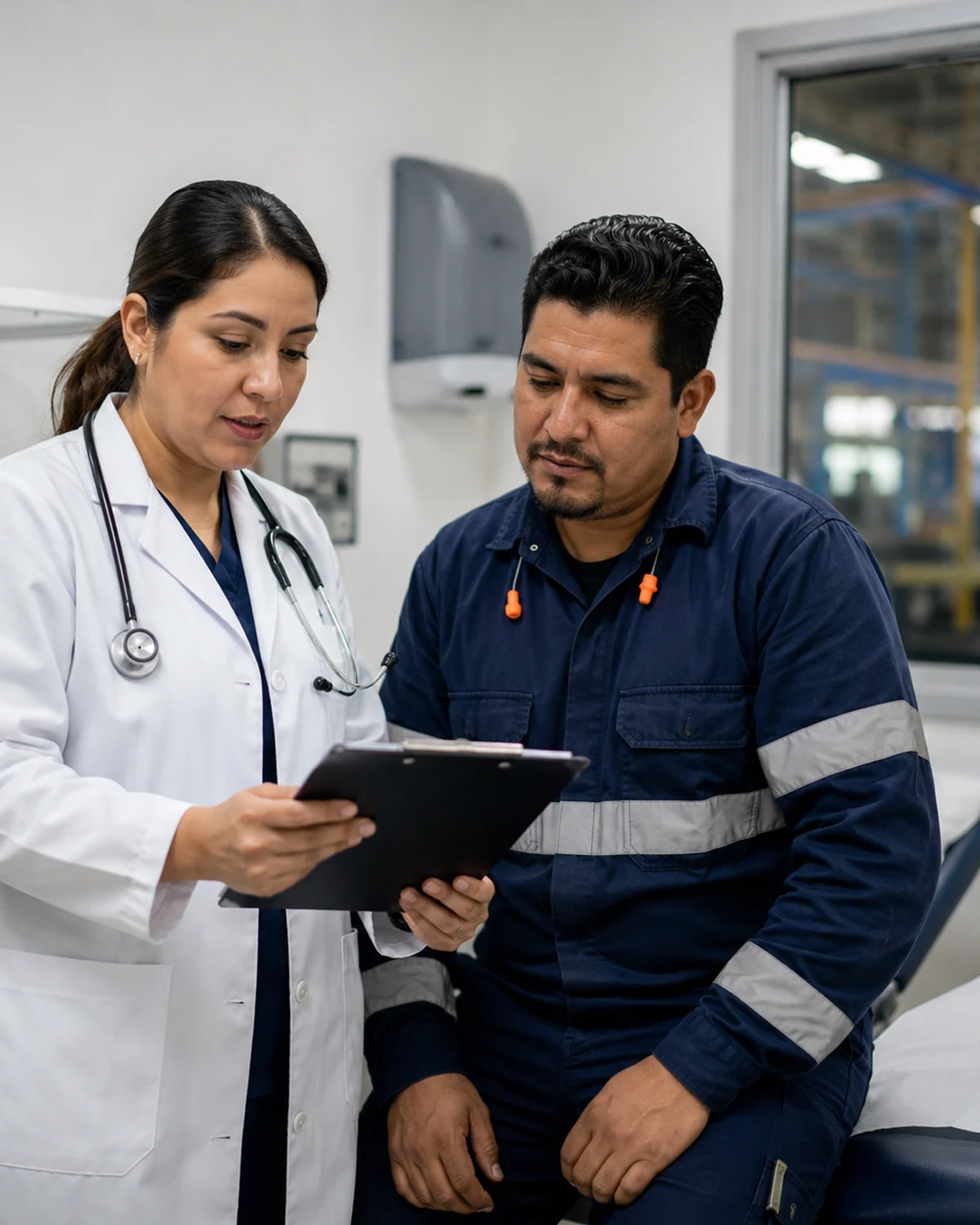 Exámenes médicos periódicos de DH&S a trabajadores industriales