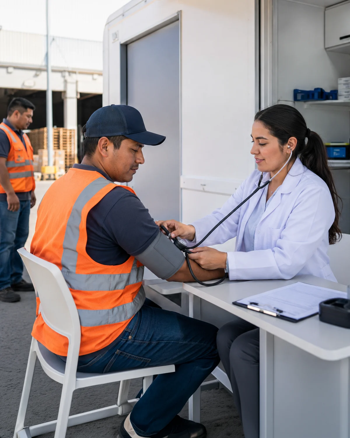 Unidad móvil de DH&S atendiendo un centro logístico o frente de obra